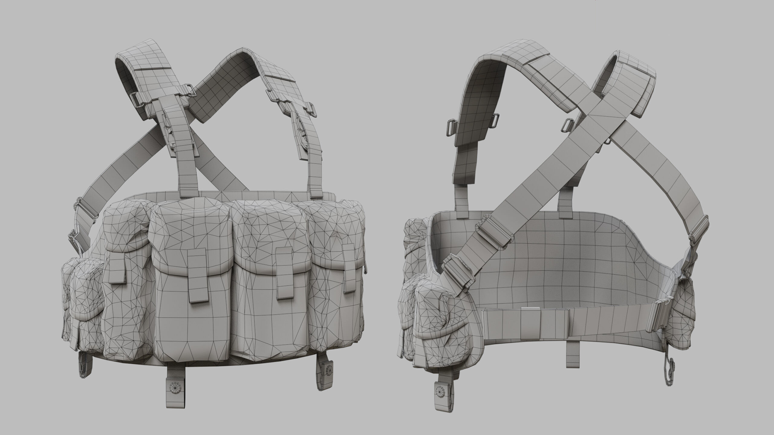 Tactical Vest Low-poly 3D model_14
