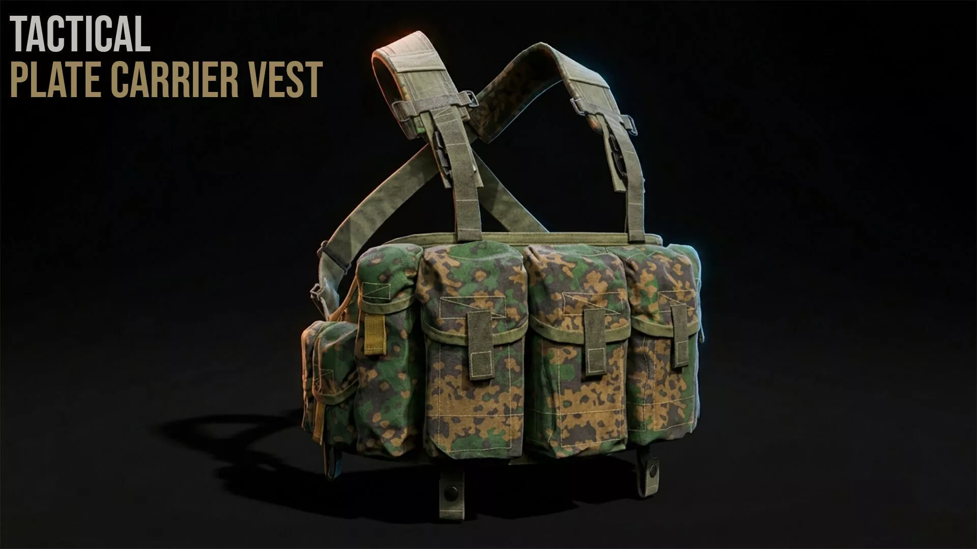 Tactical Plate Carrier Vest Low-poly 3D model