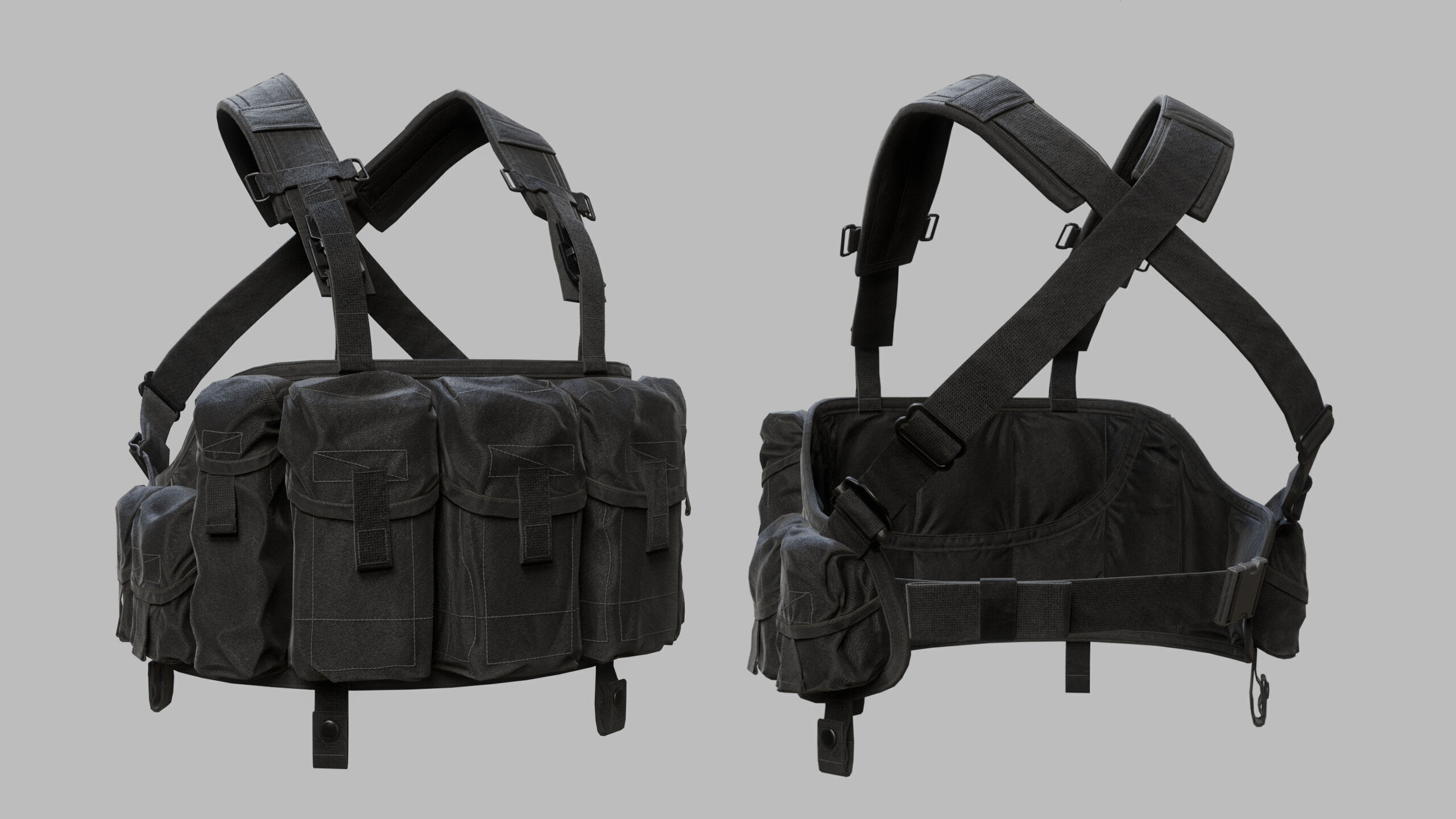 Tactical Vest Low-poly 3D model_8