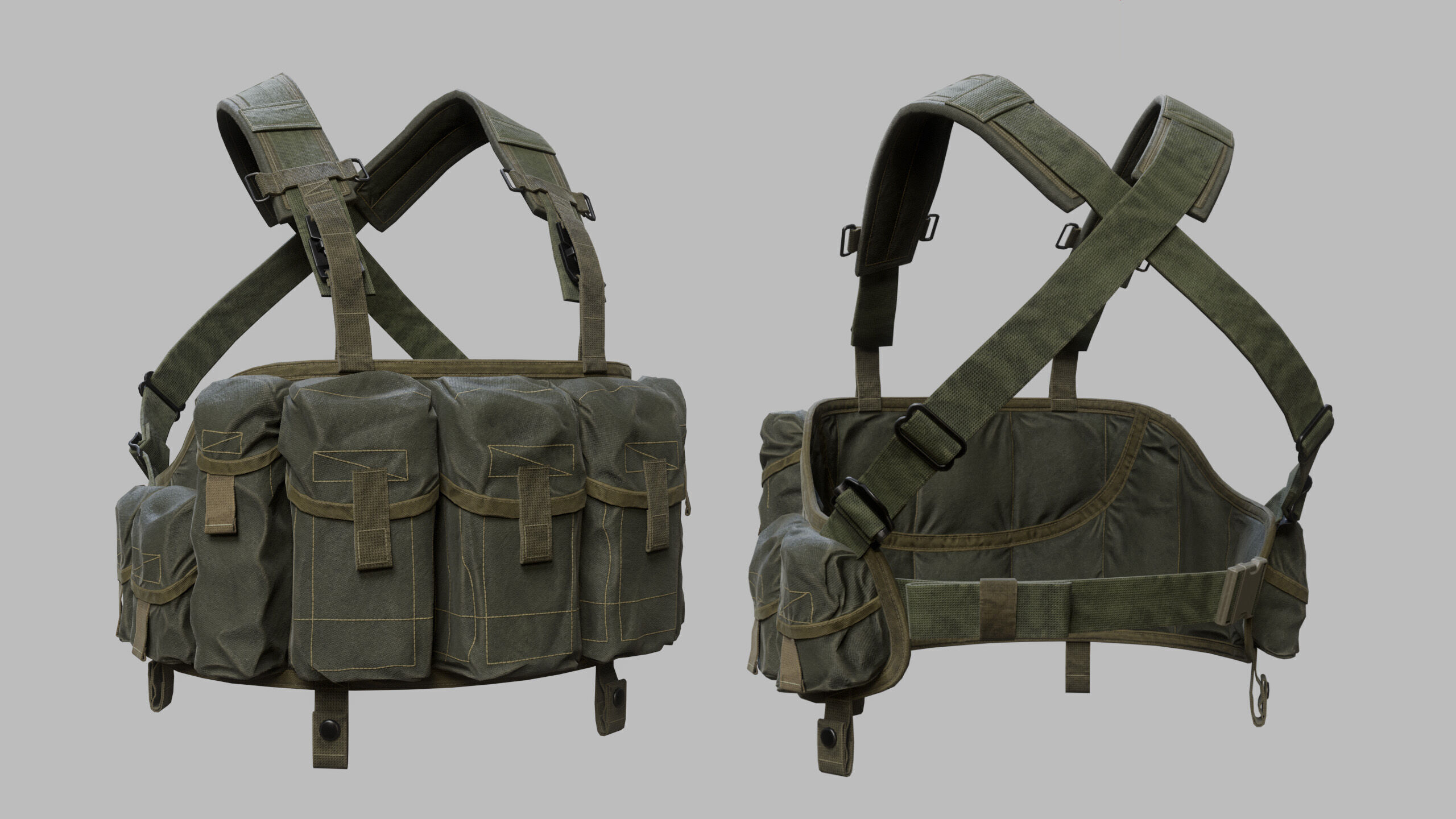Tactical Vest Low-poly 3D model_10