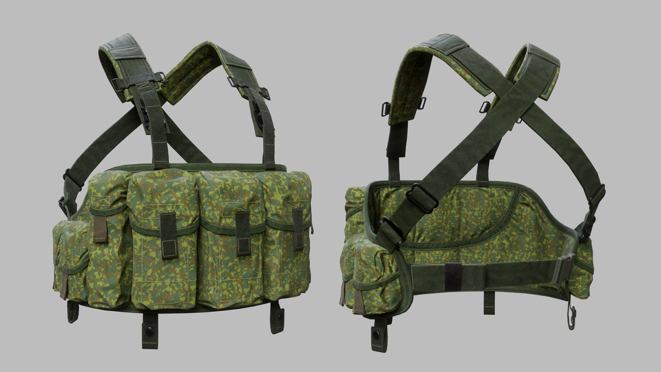 Tactical Vest Low-poly 3D model_9
