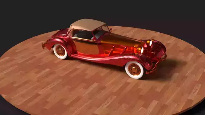 Chinese red  vintage car  