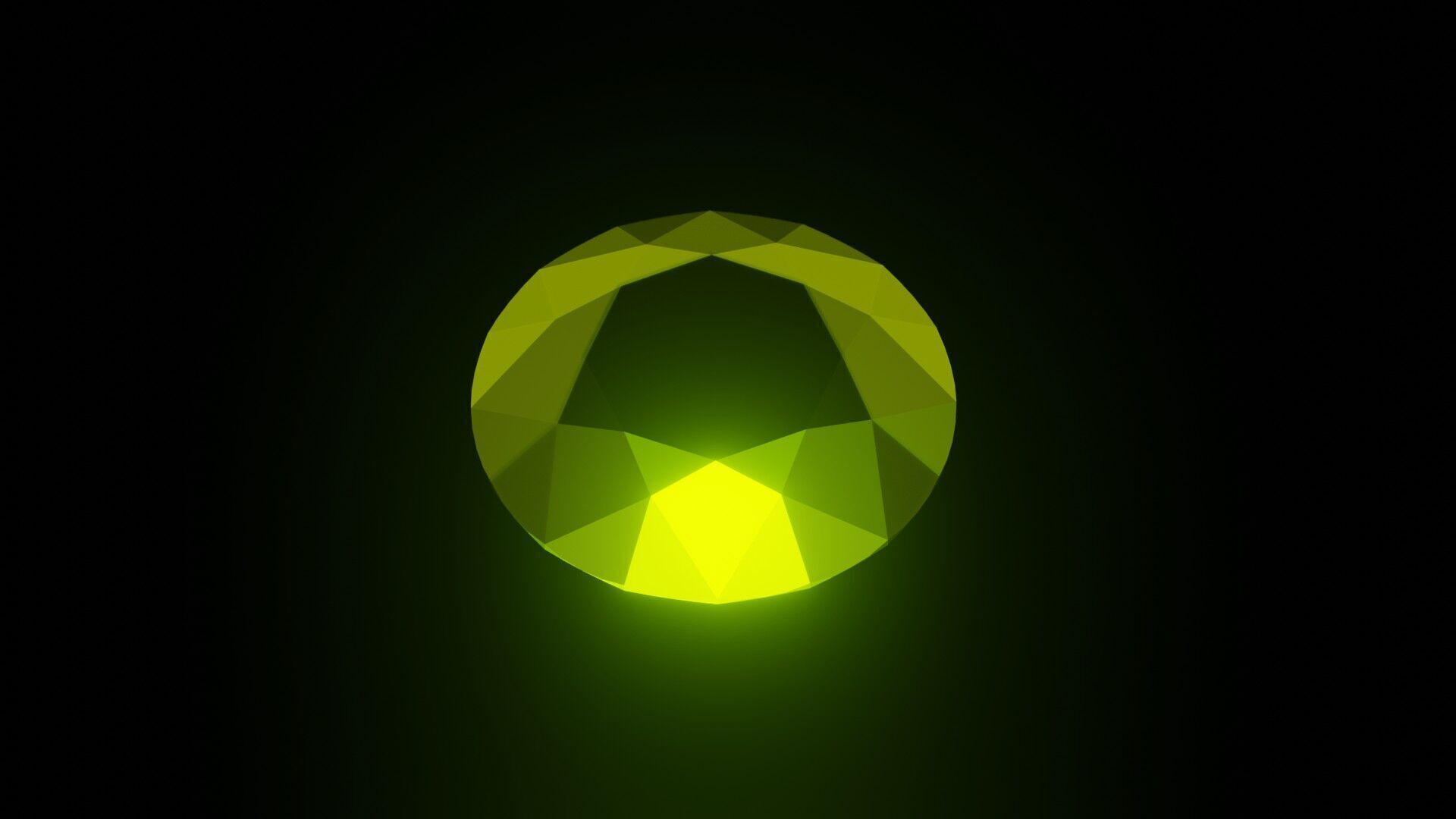  Neon Lime  Green Diamond Low-poly 3D model_1