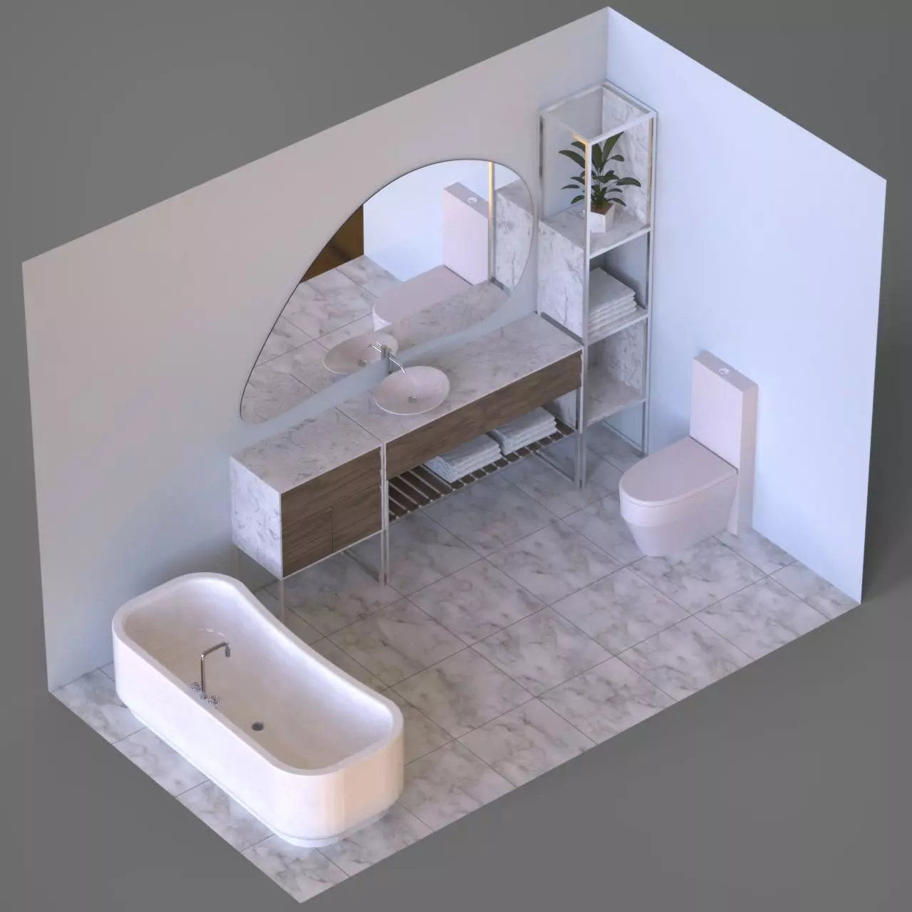 Modern Harmony Bathroom 3D model_0