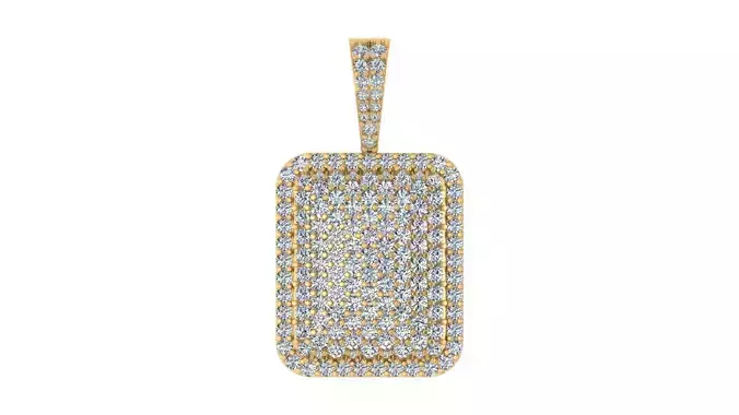 Luxury Diamond-Encrusted Rectangular Pendant