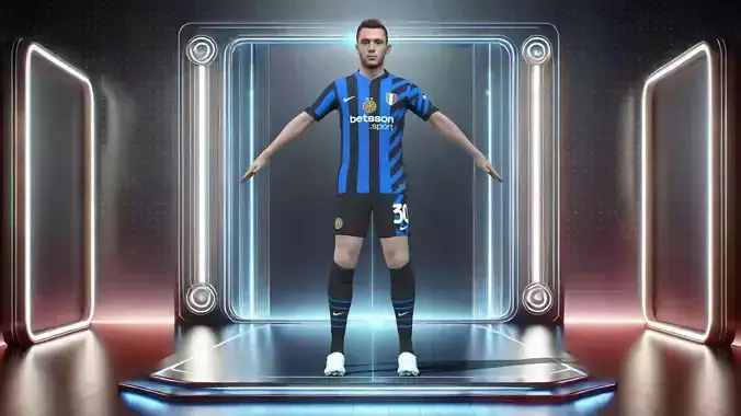 3D Rigged Carlos Augusto Inter Milan 2025 Low-poly 3D model