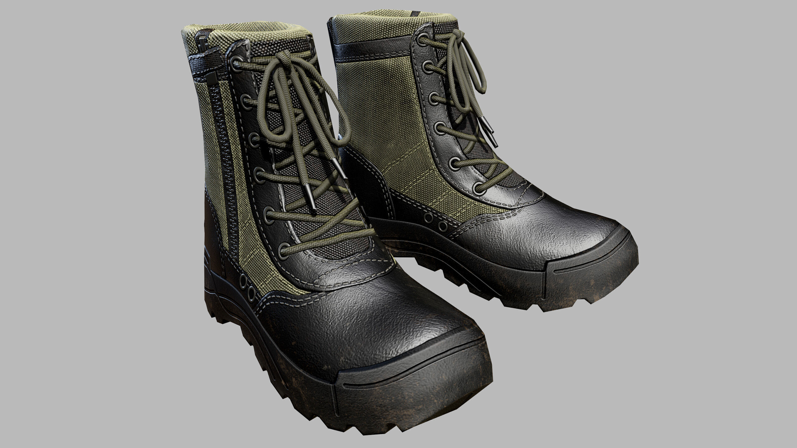 Tactical Boots Low-poly 3D model_5