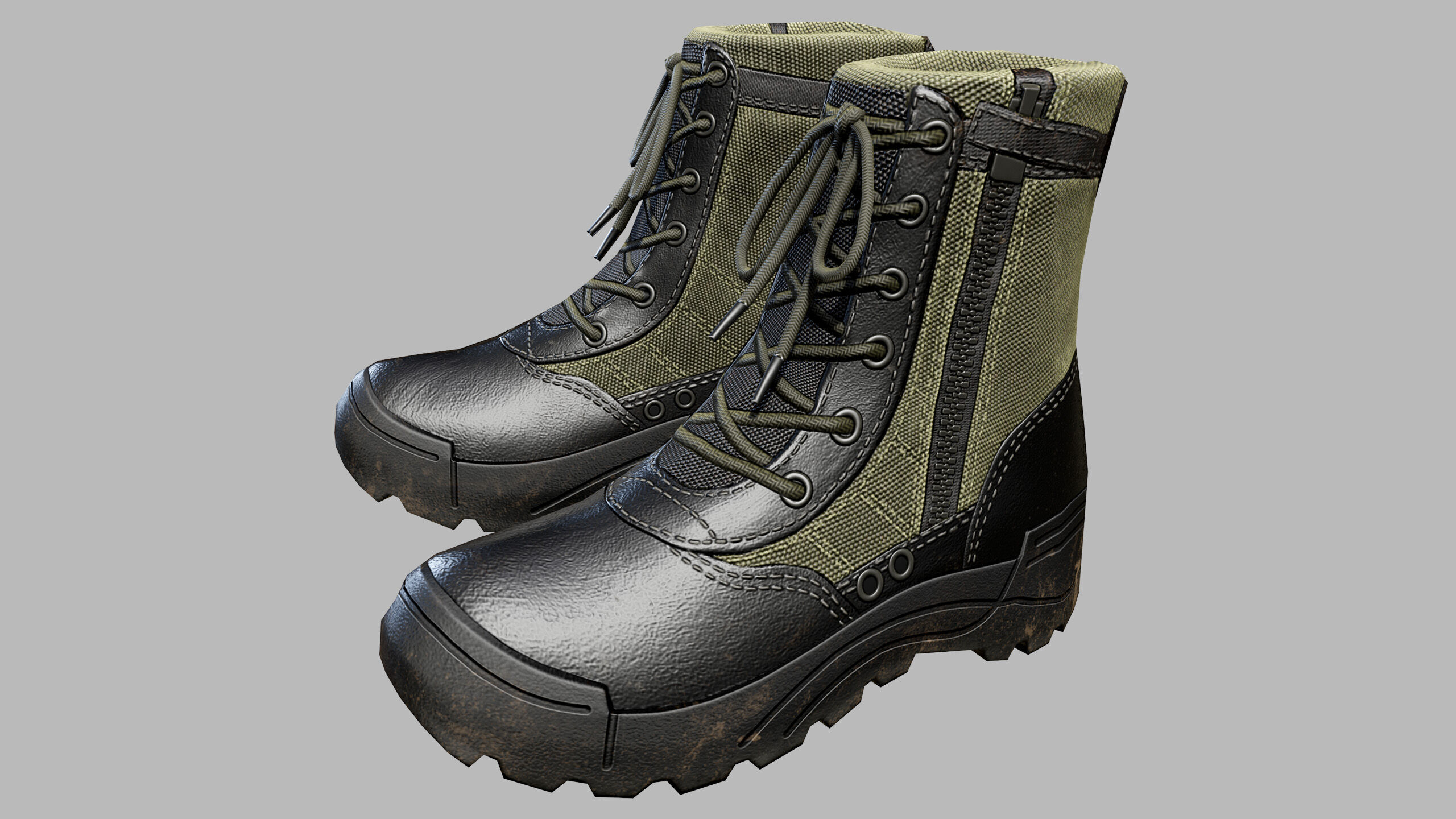 Tactical Boots Low-poly 3D model_13