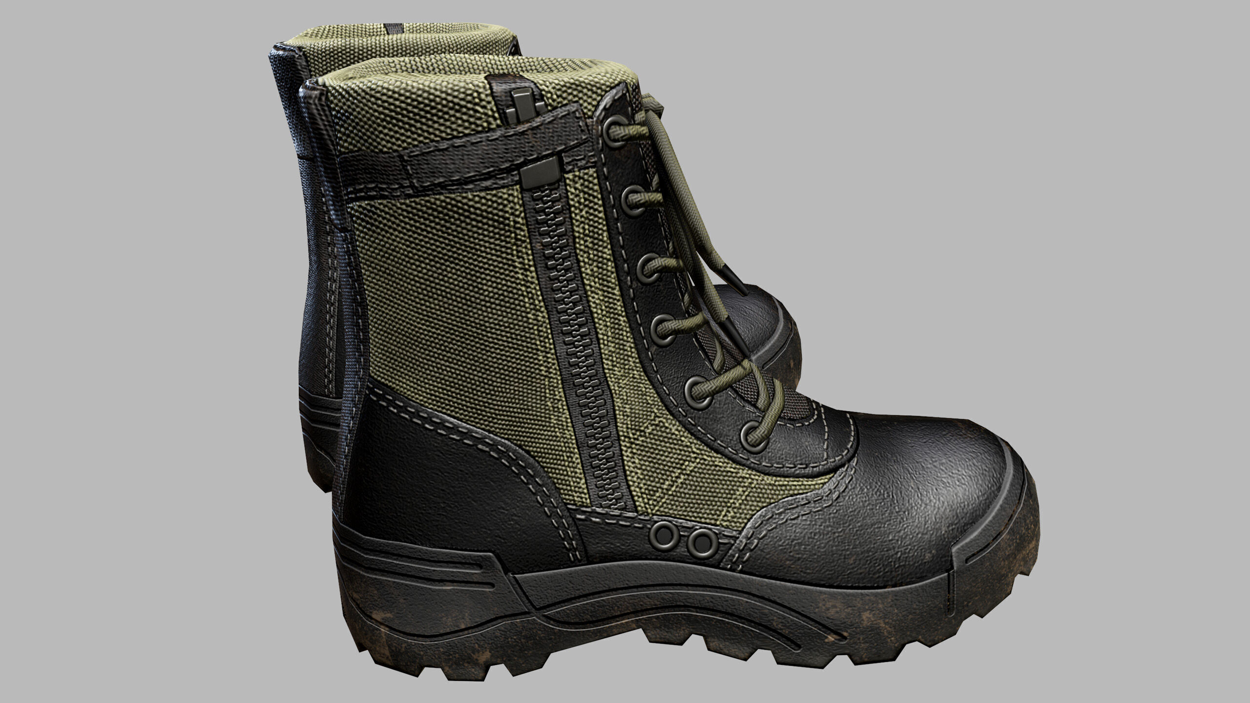 Tactical Boots Low-poly 3D model_7