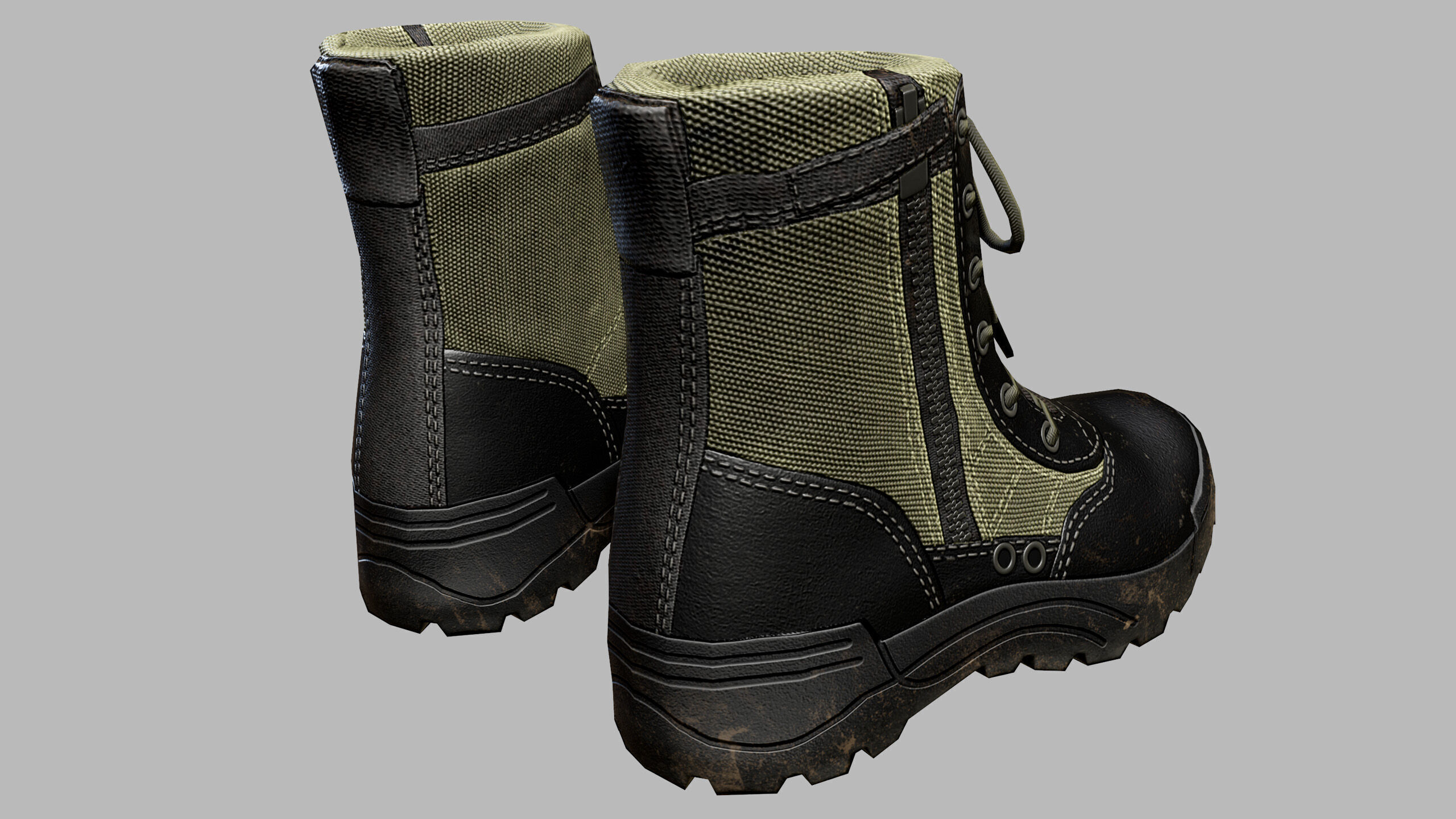 Tactical Boots Low-poly 3D model_8