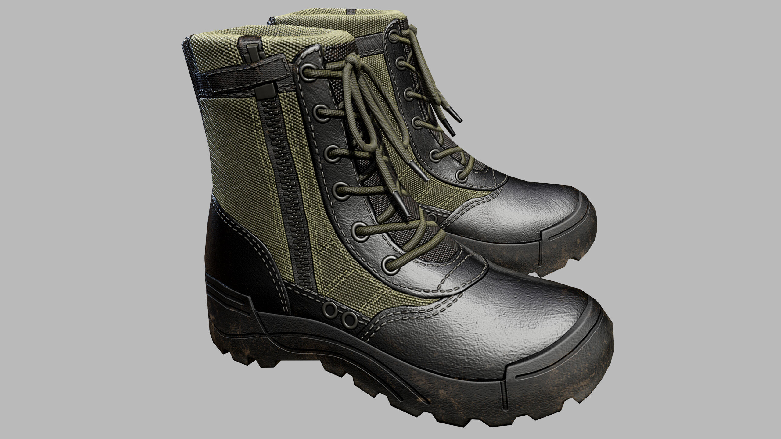 Tactical Boots Low-poly 3D model_6