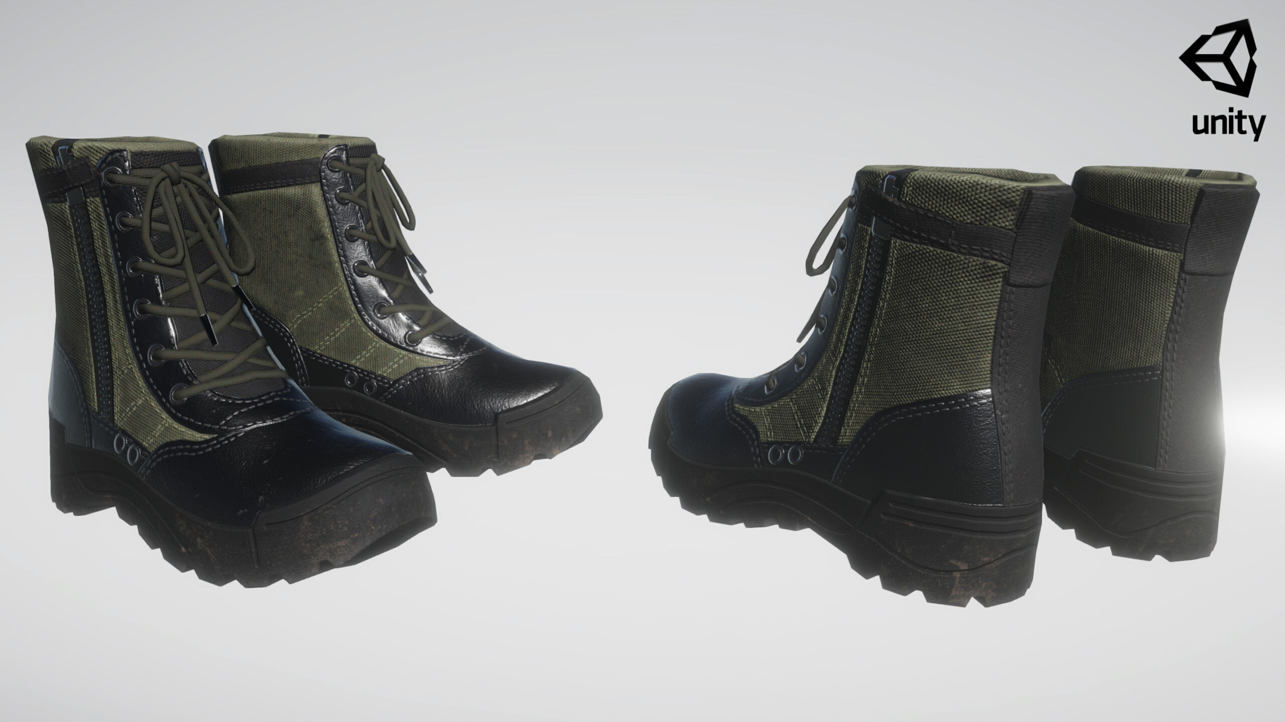 Tactical Boots Low-poly 3D model_15