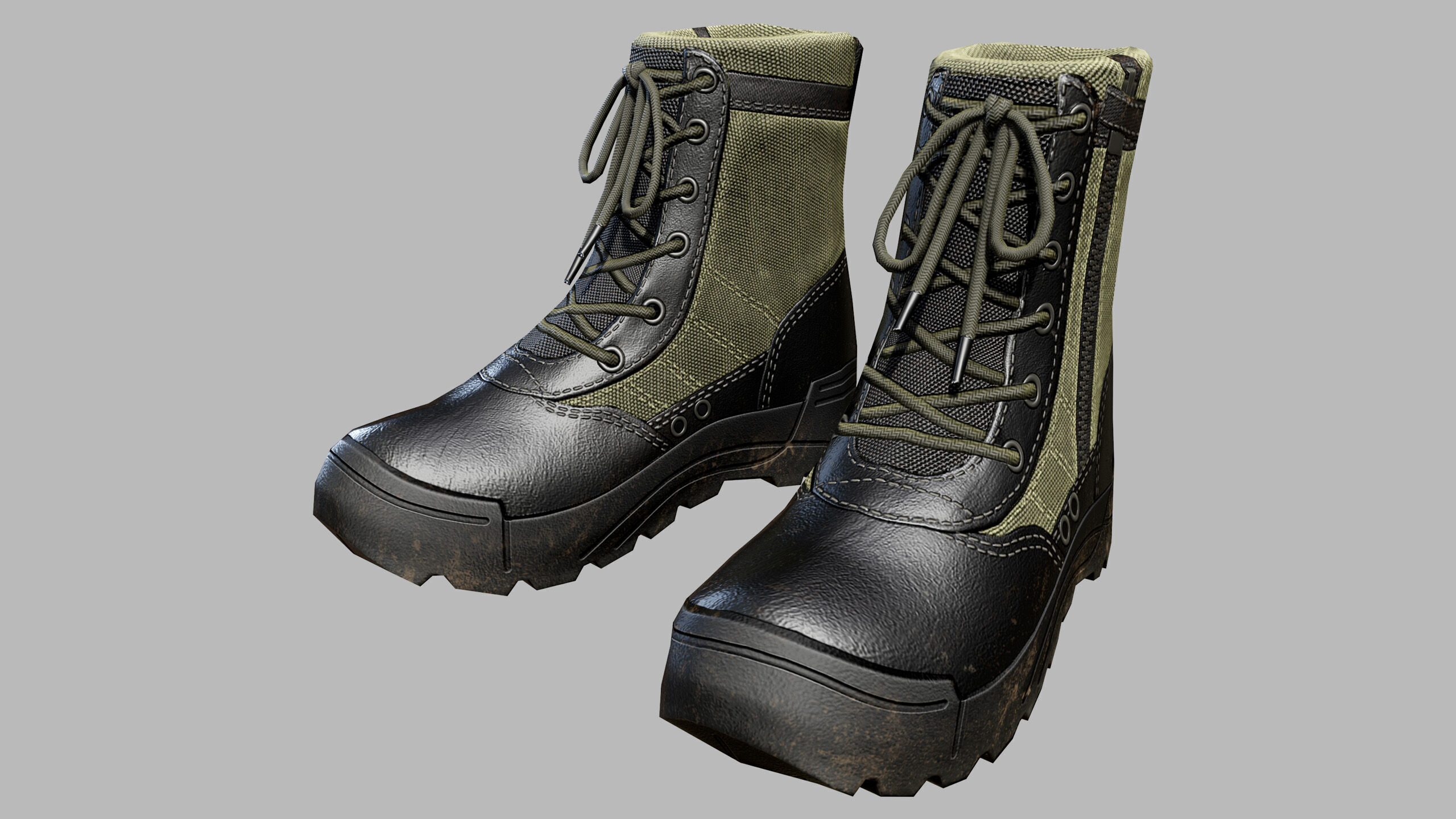 Tactical Boots Low-poly 3D model_2