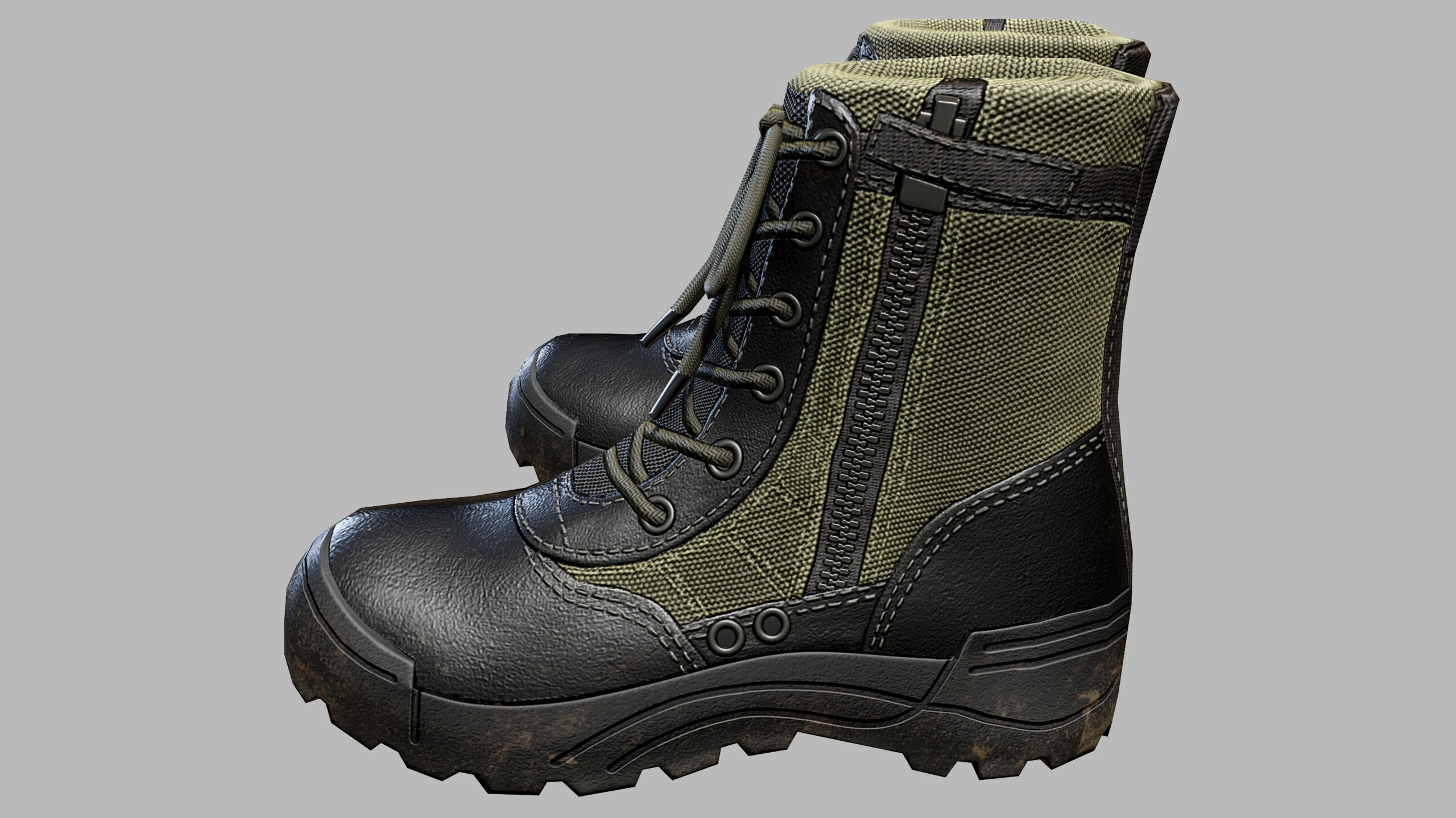 Tactical Boots Low-poly 3D model_12