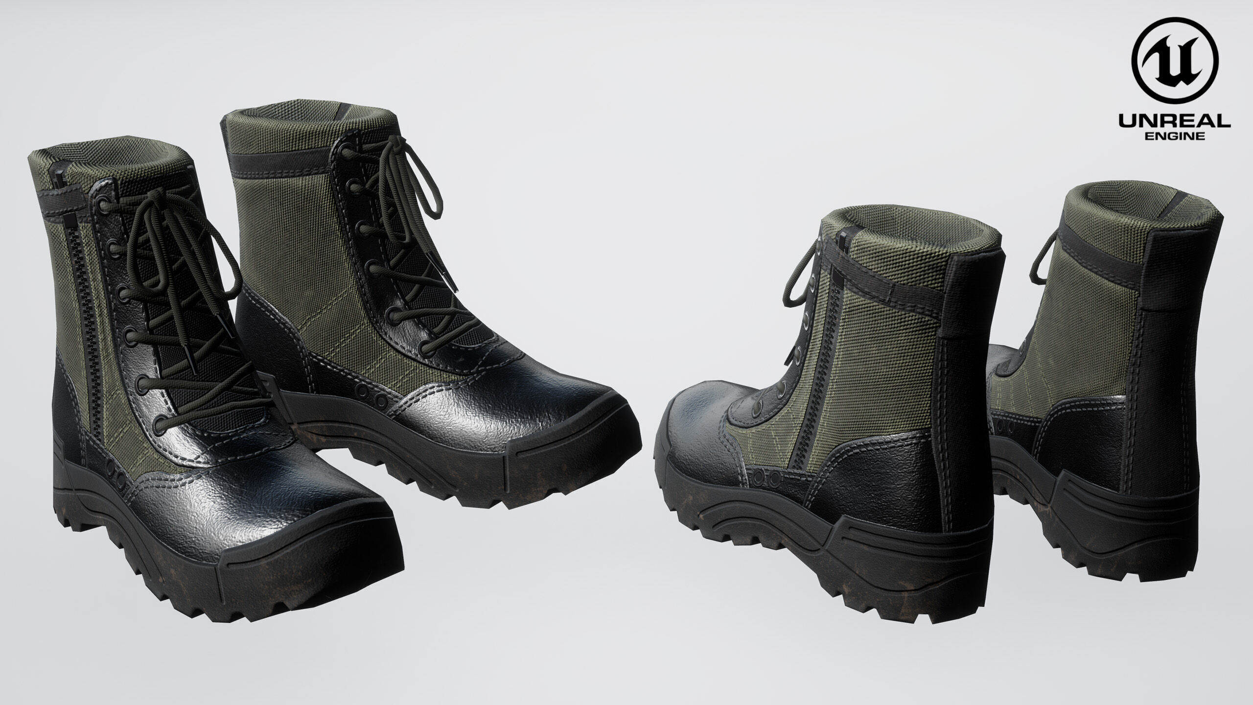 Tactical Boots Low-poly 3D model_14