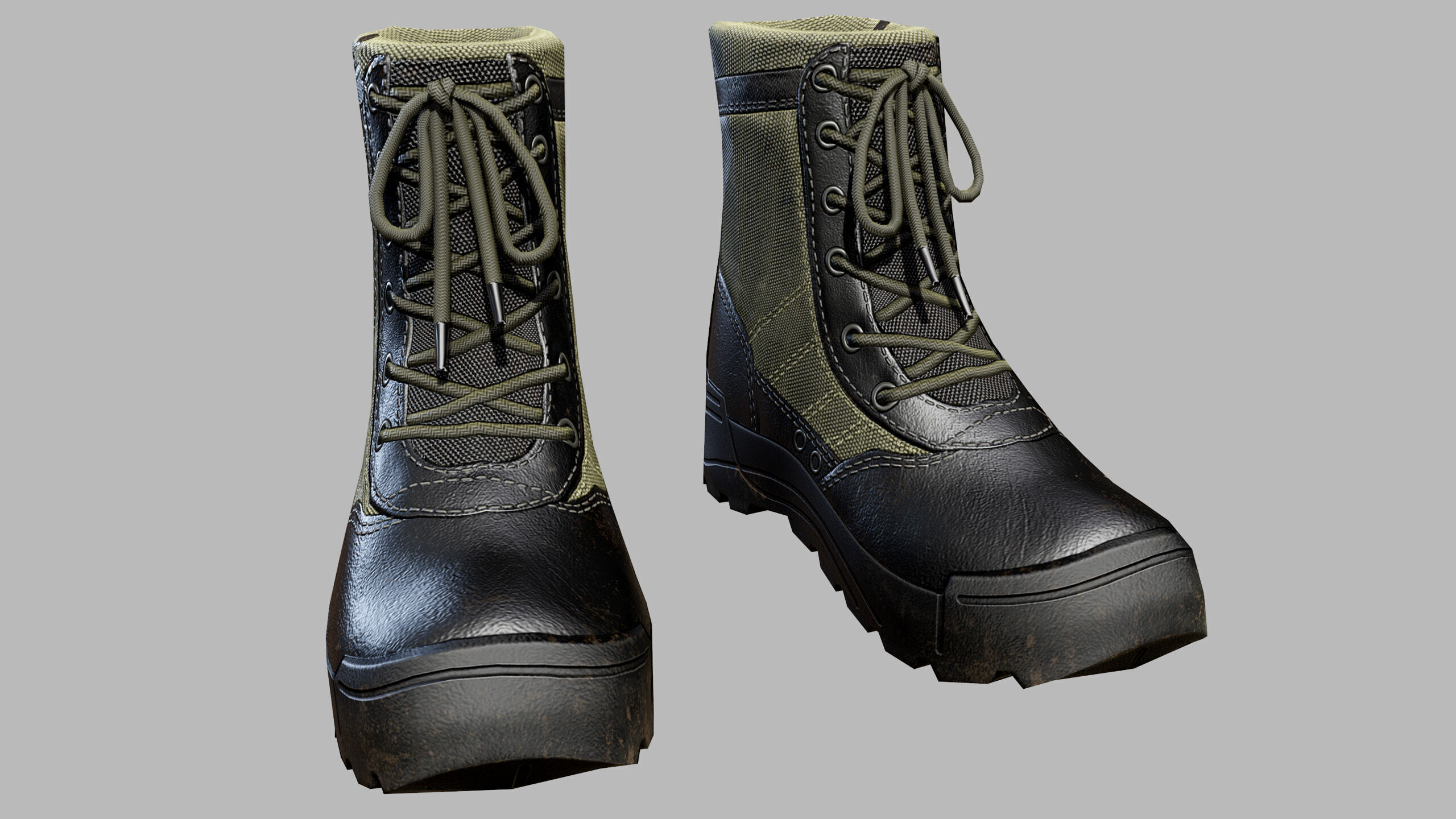 Tactical Boots Low-poly 3D model_4