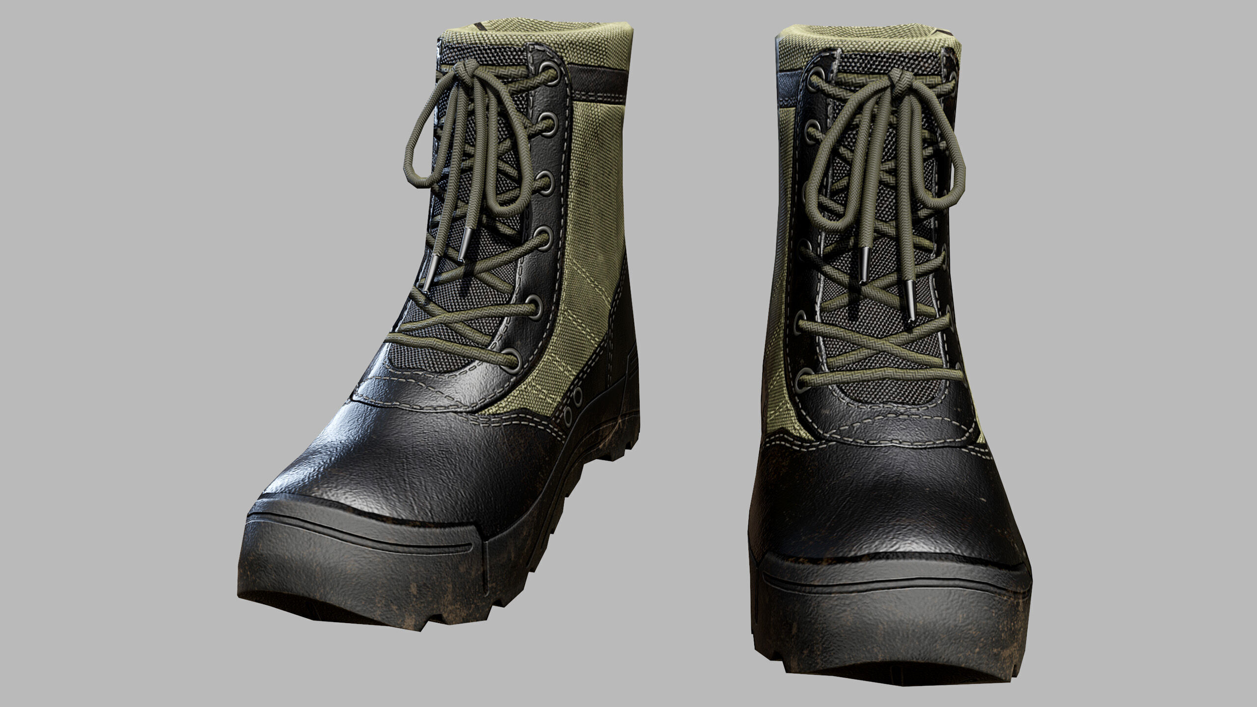 Tactical Boots Low-poly 3D model_3