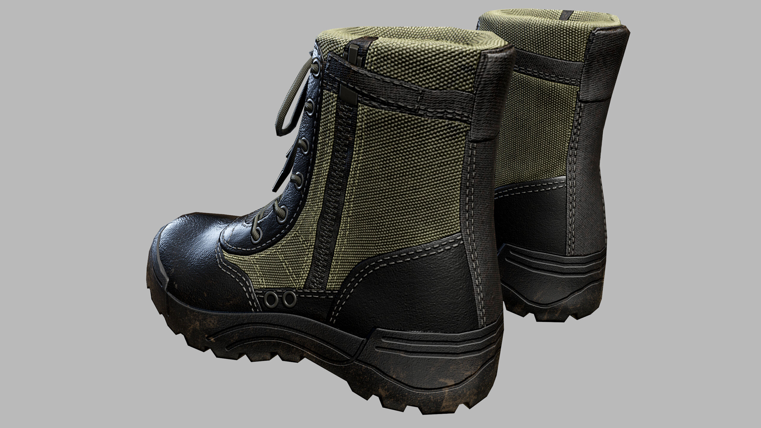 Tactical Boots Low-poly 3D model_11