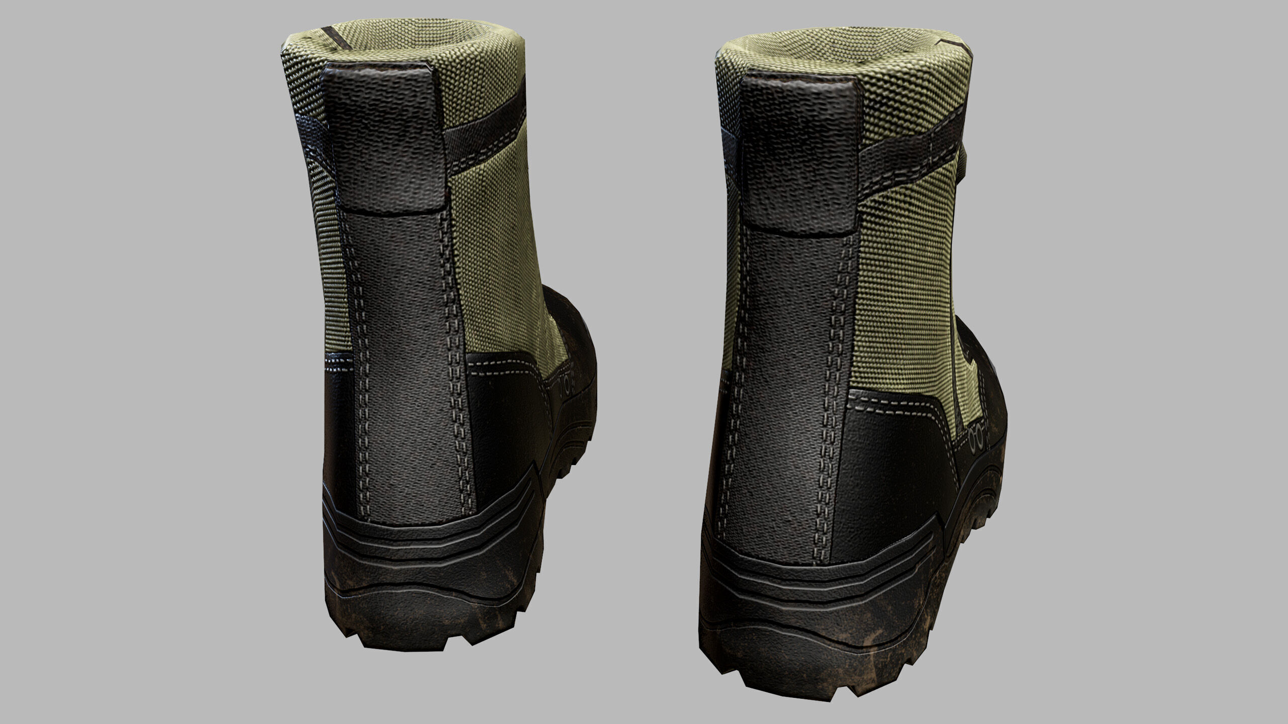 Tactical Boots Low-poly 3D model_9