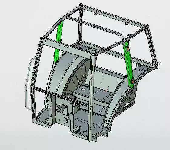 Tractor cabin frame 3D model_0