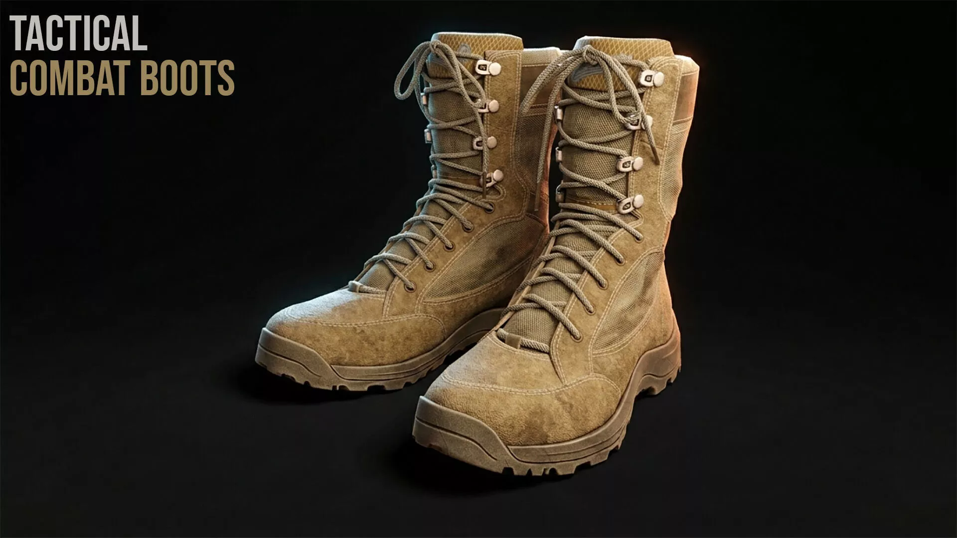 Tactical Combat Boots Low-poly 3D model