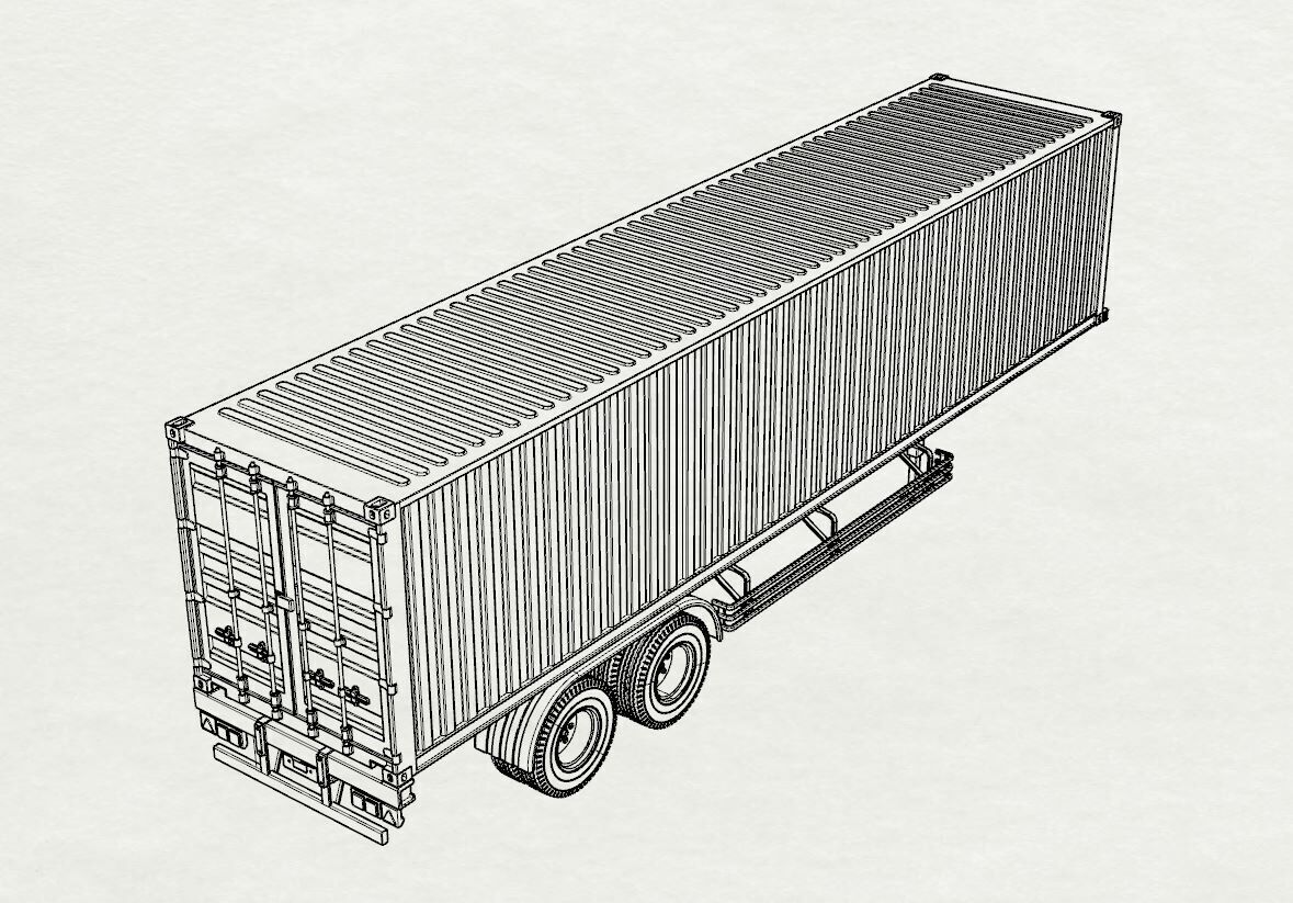 1 14 Scale RC Truck Trailer and Container Box 3d print 3D print model_30