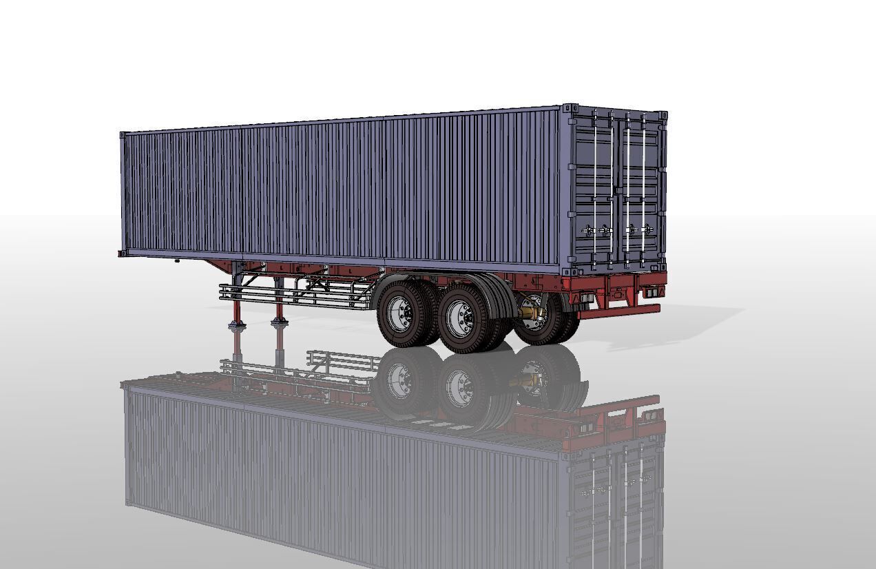 1 14 Scale RC Truck Trailer and Container Box 3d print 3D print model_34