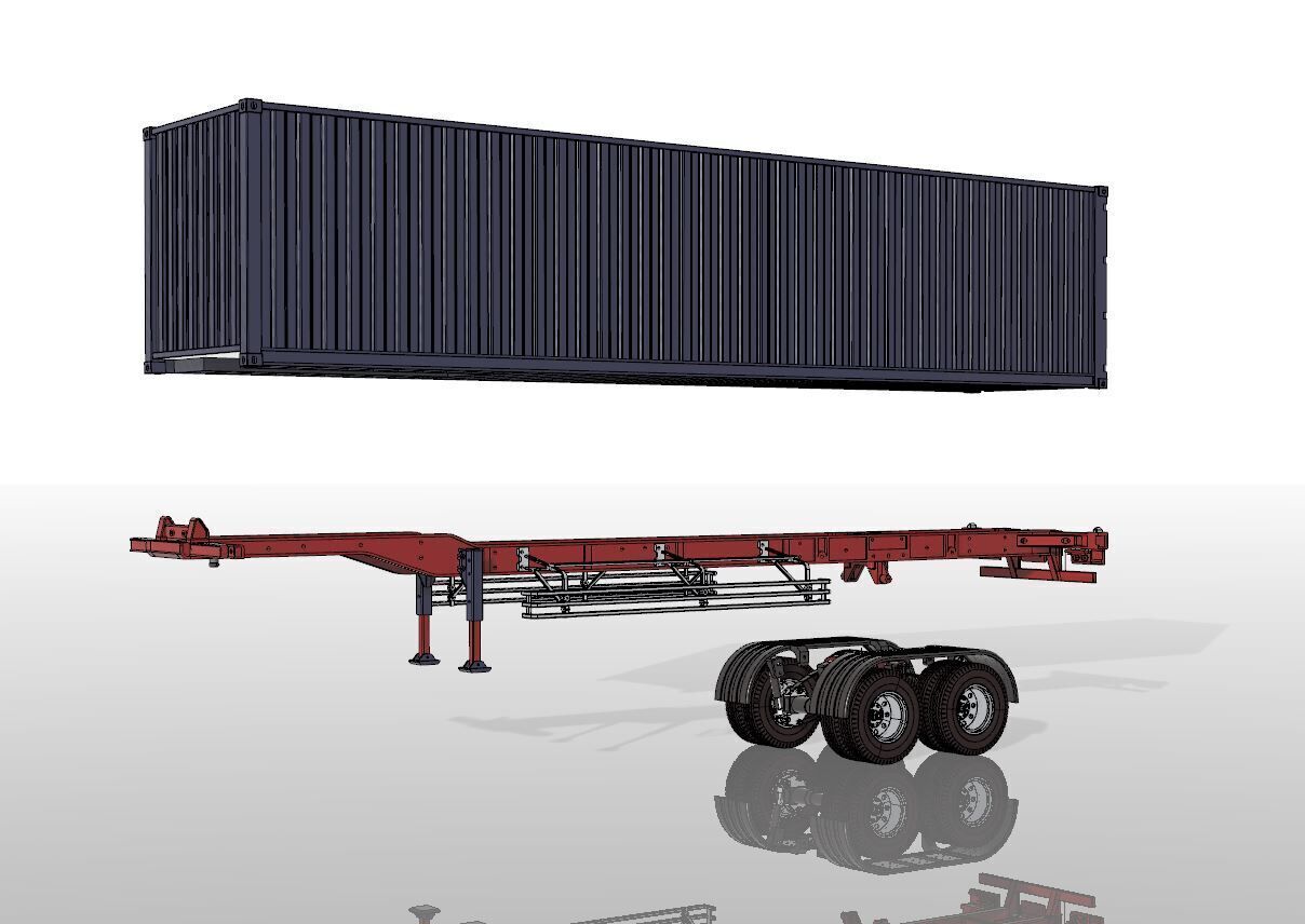 1 14 Scale RC Truck Trailer and Container Box 3d print 3D print model_35