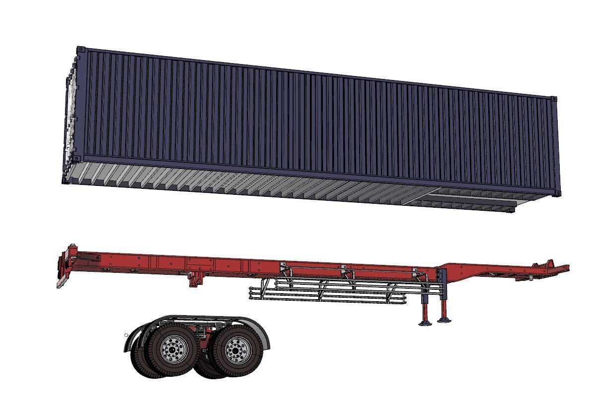 1 14 Scale RC Truck Trailer and Container Box 3d print 3D print model_15