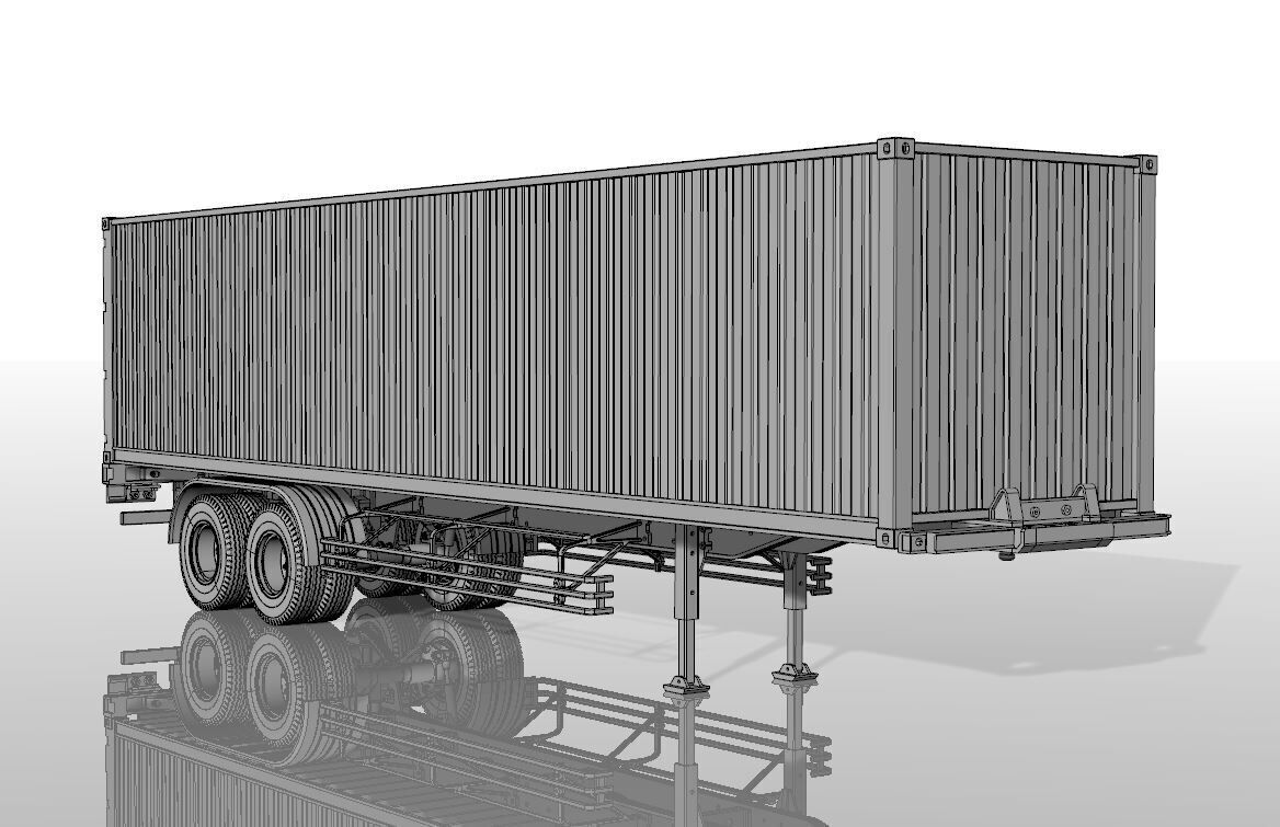 1 14 Scale RC Truck Trailer and Container Box 3d print 3D print model_31