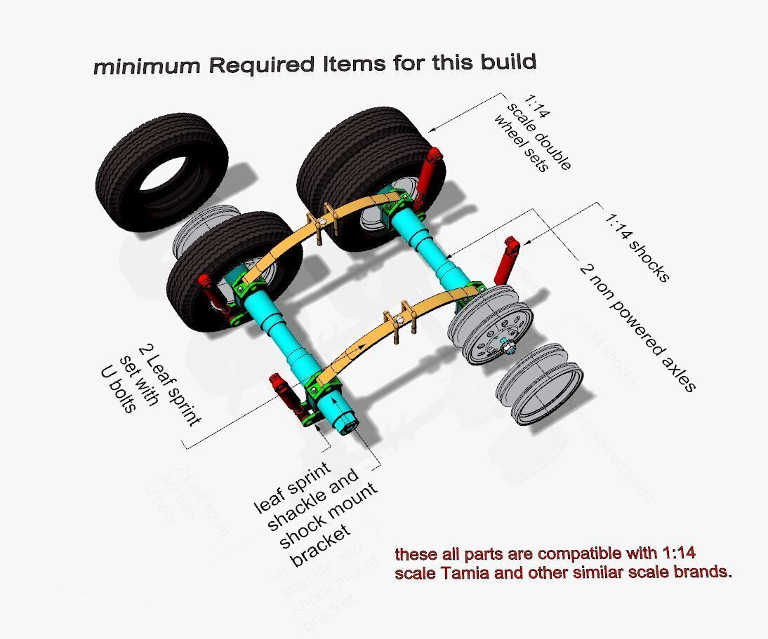 1 14 Scale RC Truck Trailer and Container Box 3d print 3D print model_18