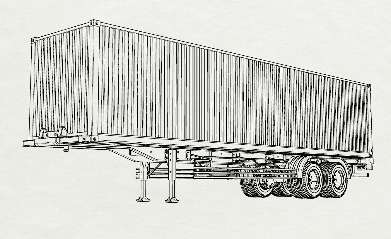 1 14 Scale RC Truck Trailer and Container Box 3d print 3D print model_28