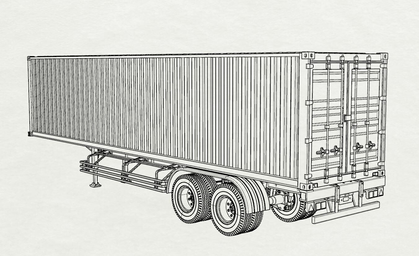 1 14 Scale RC Truck Trailer and Container Box 3d print 3D print model_27