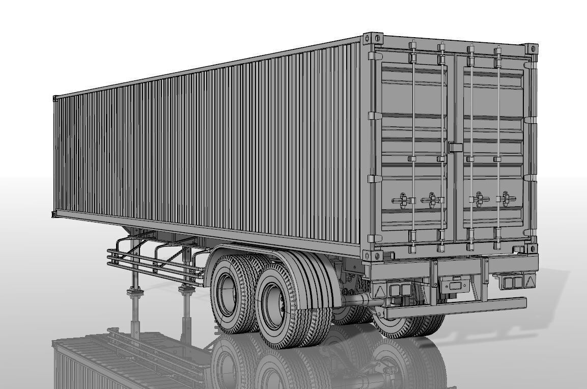 1 14 Scale RC Truck Trailer and Container Box 3d print 3D print model_32