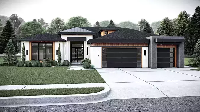 Modern House Stl-dae Digital File 3D Model