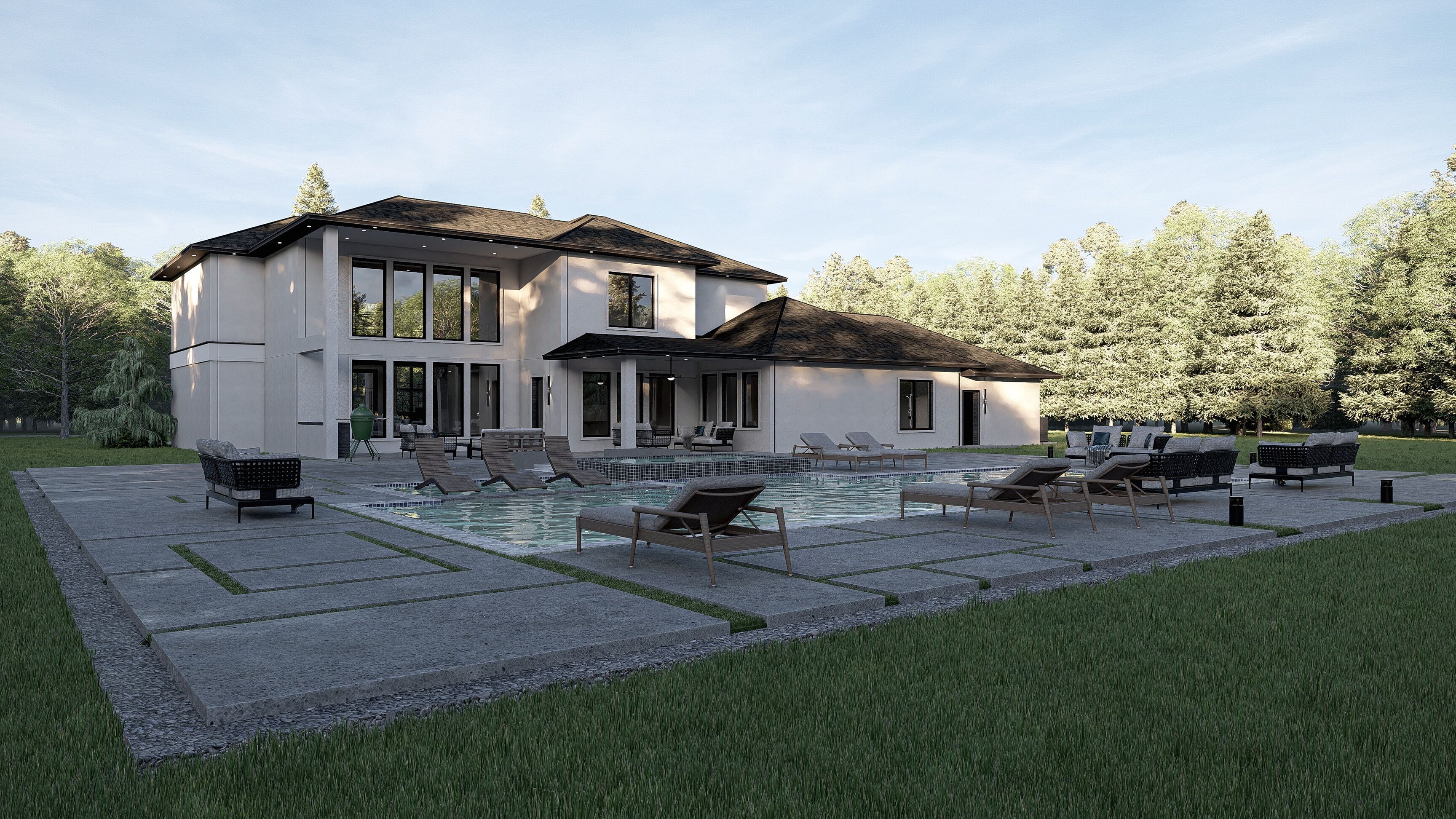 Modern House Stl-dae Digital File 3D Model of the house 3D print model_7