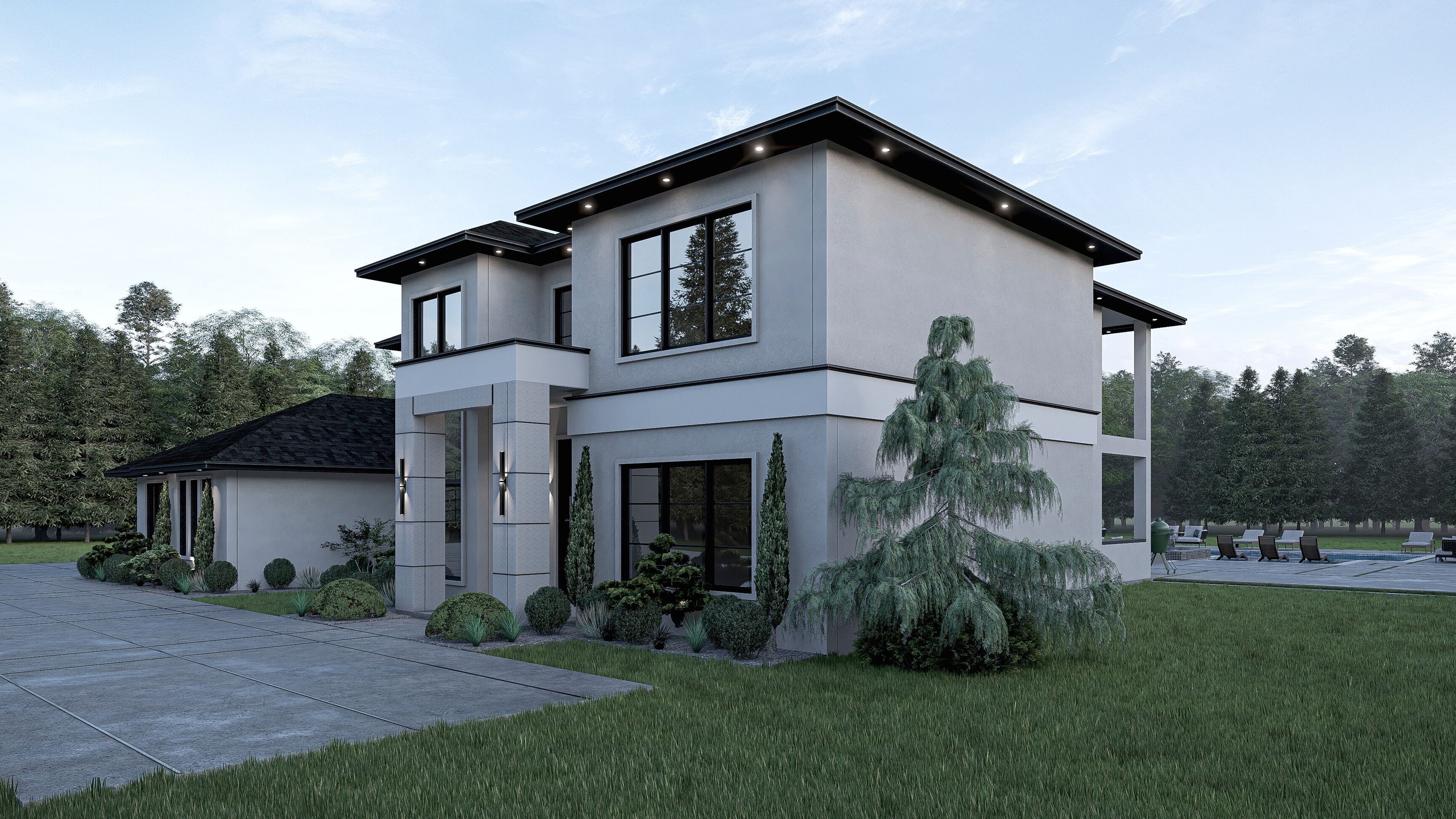 Modern House Stl-dae Digital File 3D Model of the house 3D print model_3