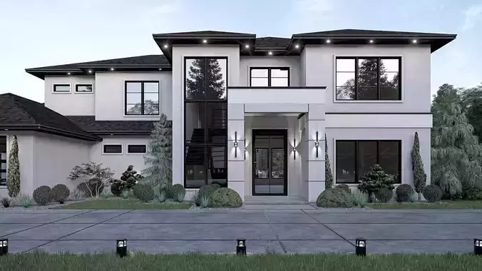 Modern House Stl-dae Digital File 3D Model of the house