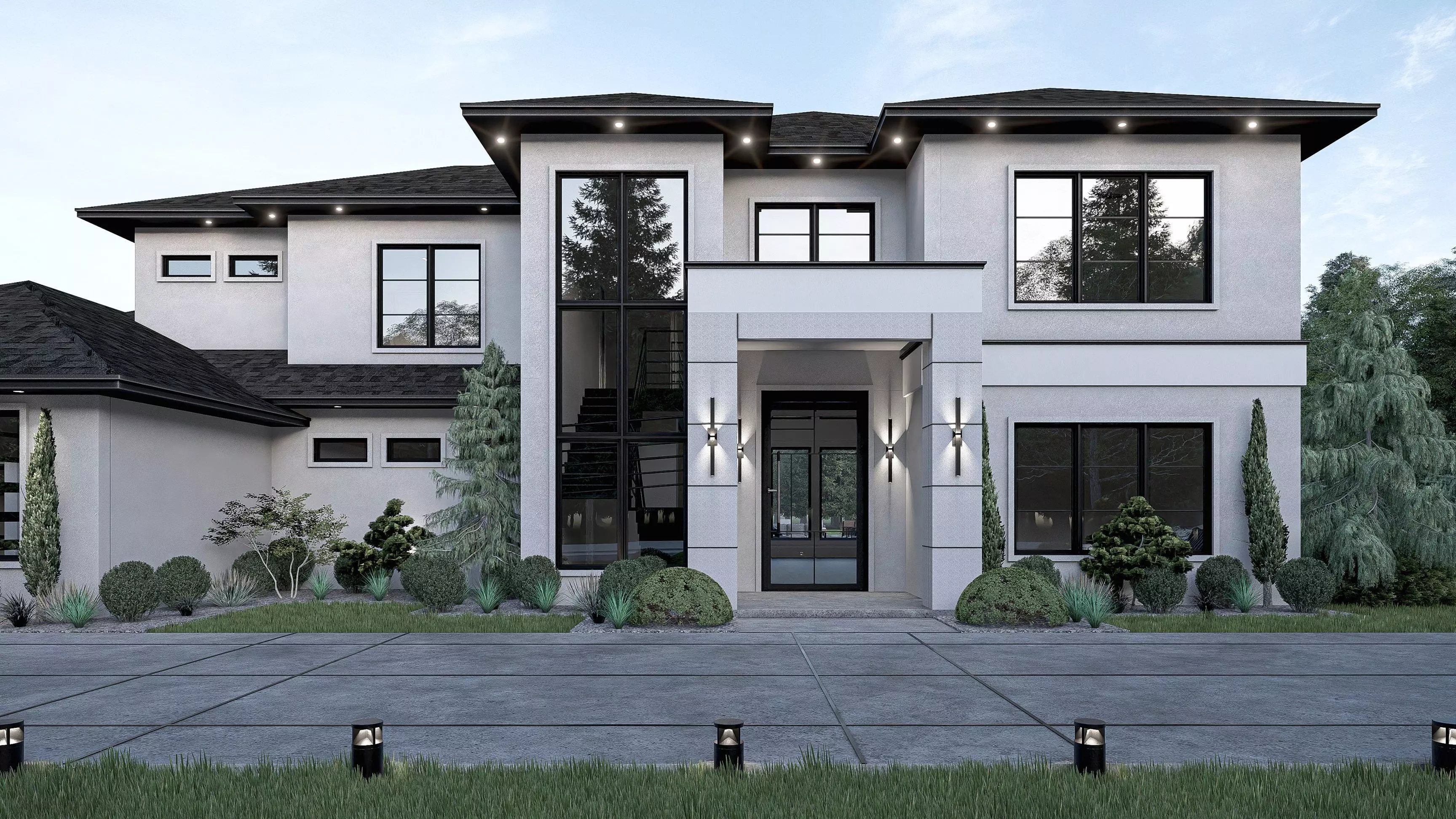 Modern House Stl-dae Digital File 3D Model of the house 3D print model_0