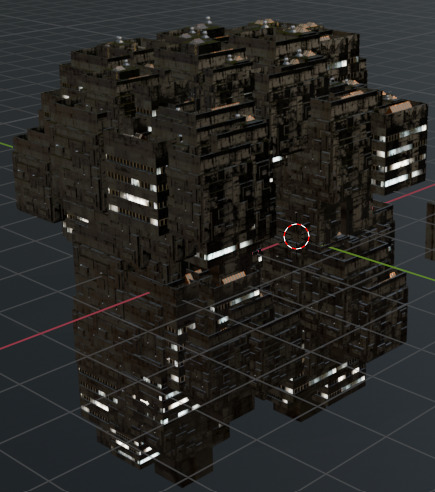 Sci fi night city building 2 Low-poly 3D model_3