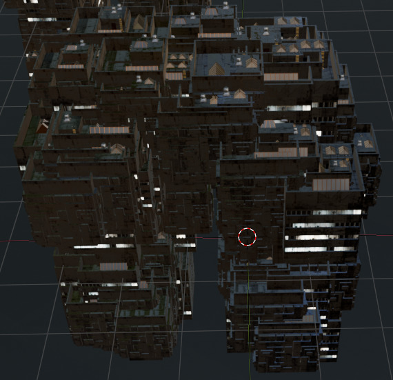 Sci fi night city building 2 Low-poly 3D model_2