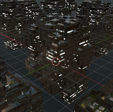 Sci fi night city building 2 Low-poly 3D model_1