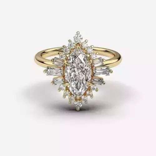 Marquis diamond Ring 3D print model