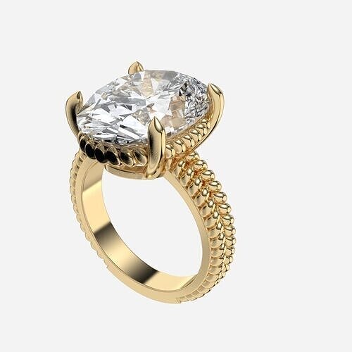 Ovel diamond Ring 3D print model