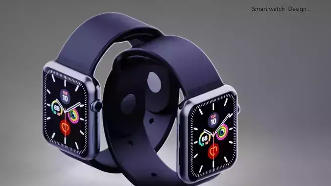 Ultimate Fitness Tracker Smartwatch with Heart Rate Monitor Low-poly 3D model