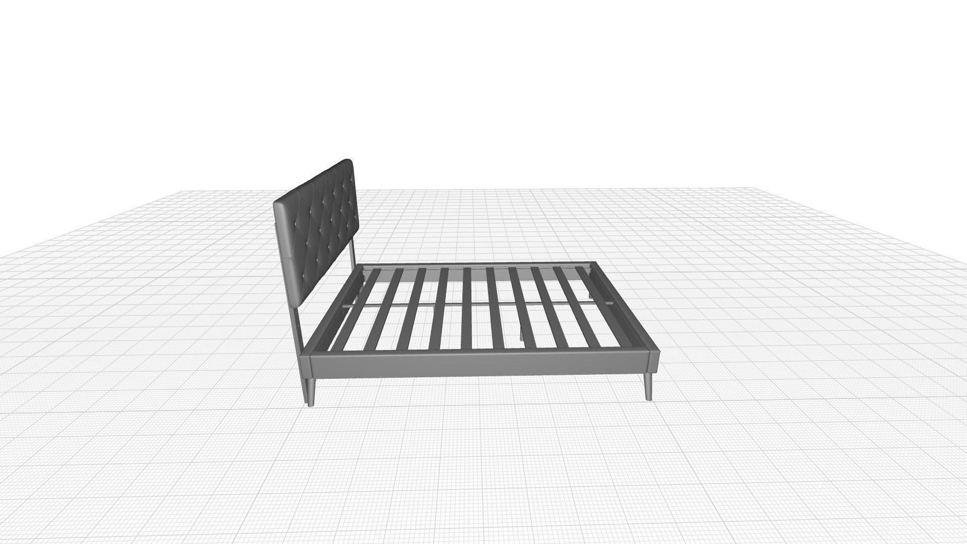 Perrinton Tufted Upholstered Platform Bed 3D model_3