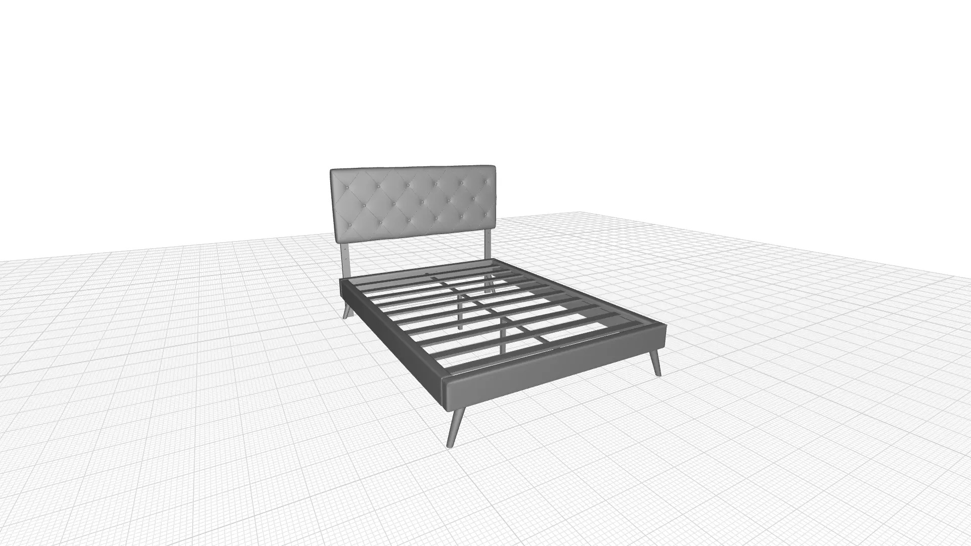 Perrinton Tufted Upholstered Platform Bed 3D model_0