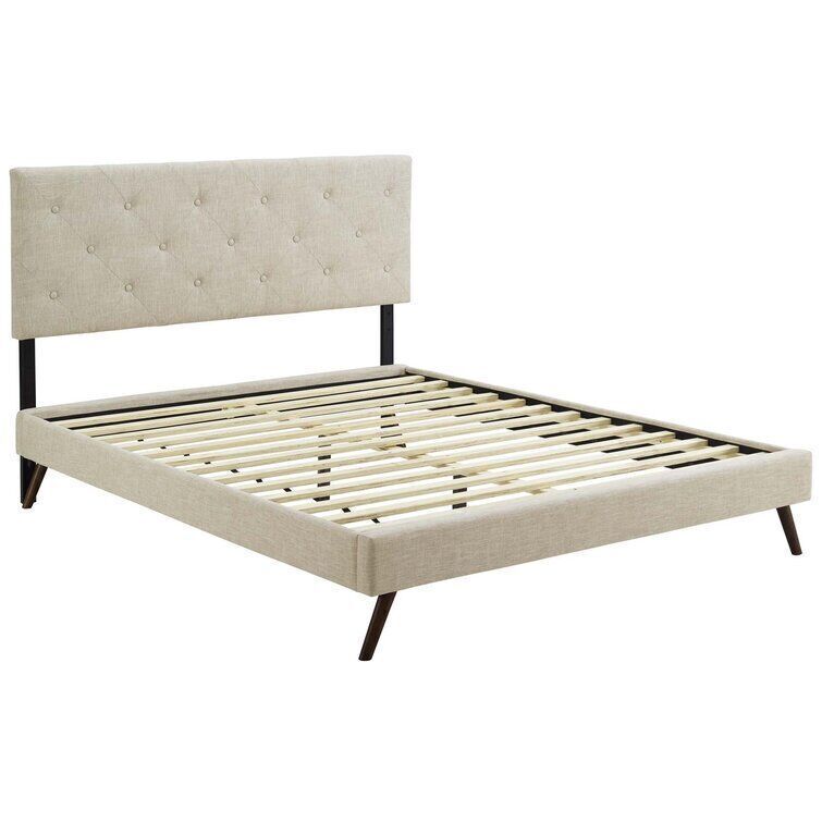 Perrinton Tufted Upholstered Platform Bed 3D model_6