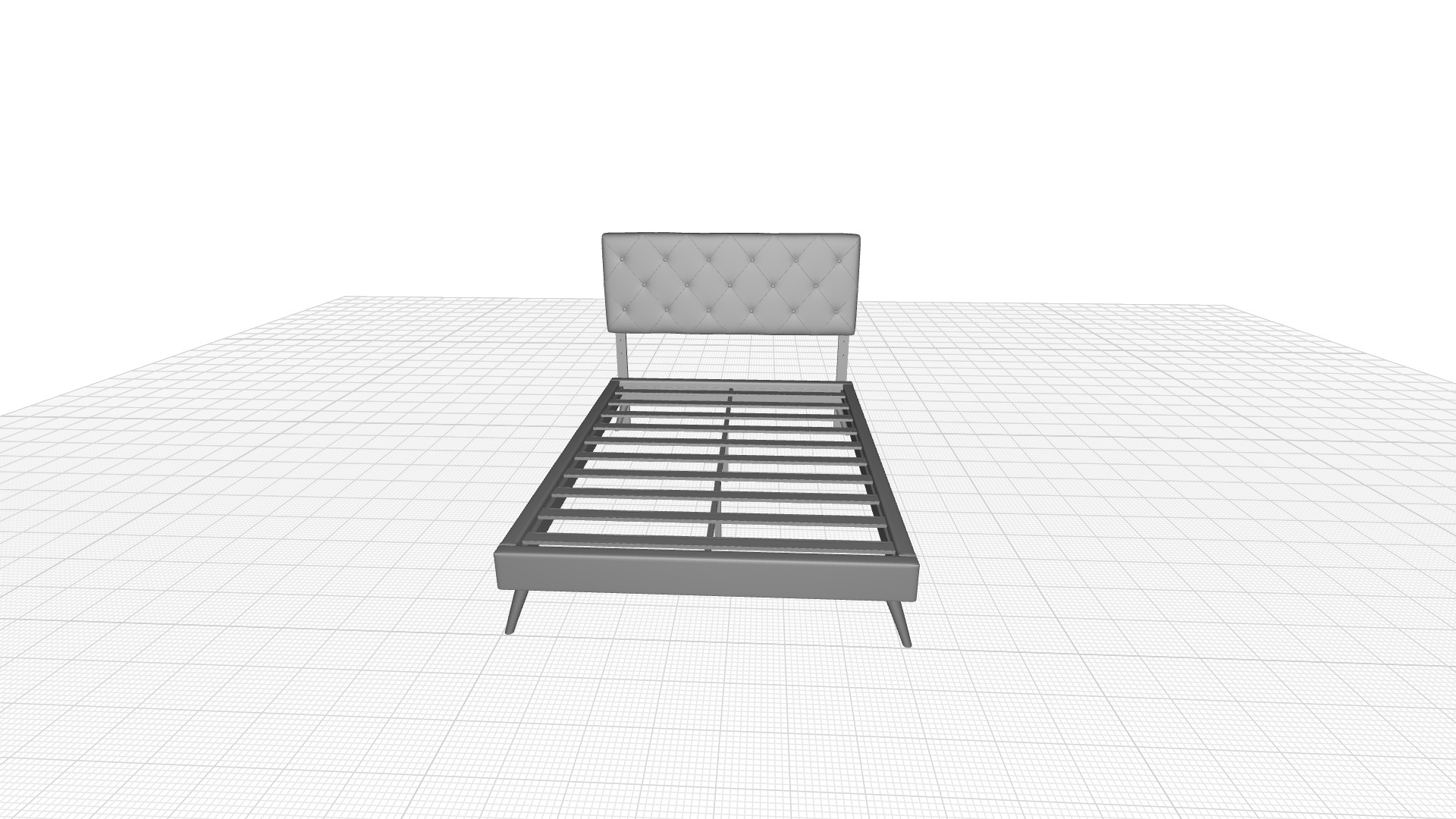 Perrinton Tufted Upholstered Platform Bed 3D model_1