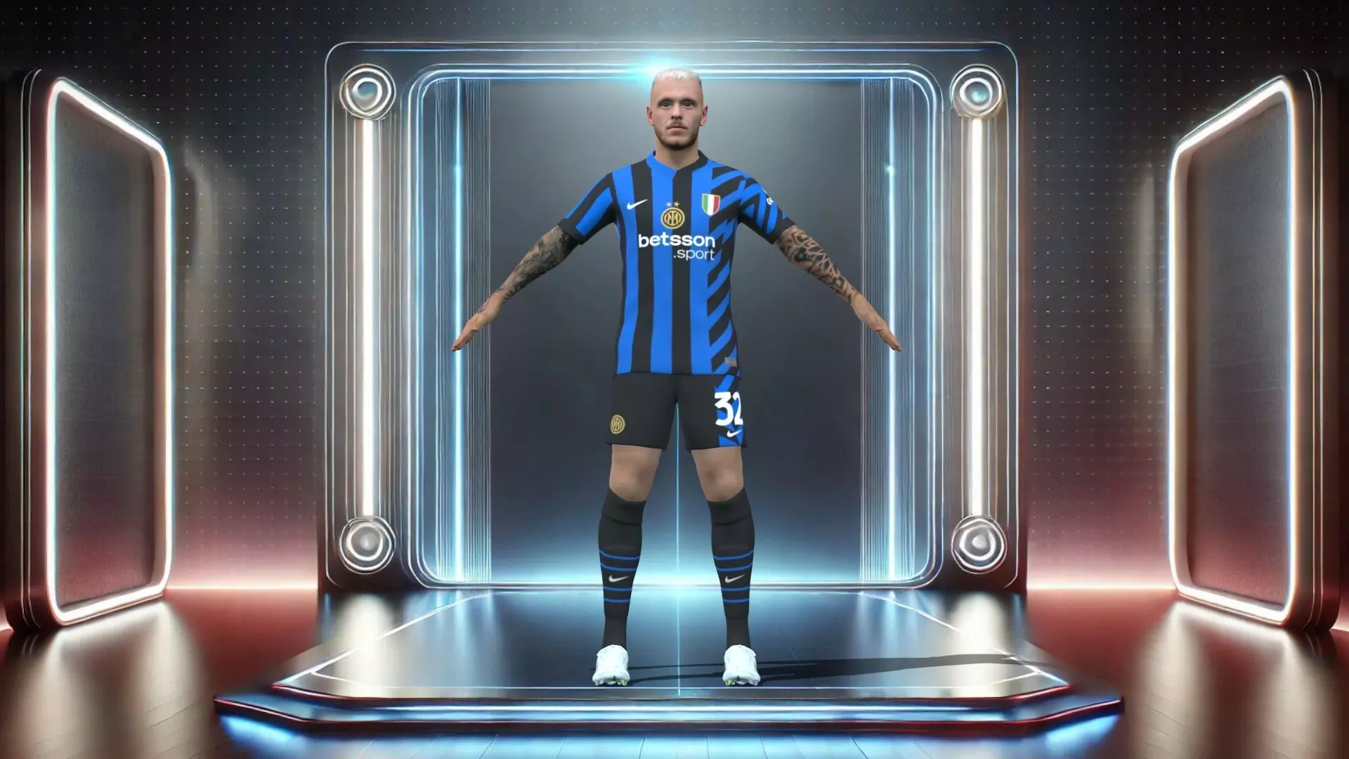 3D Rigged Federico Dimarco Inter Milan 2025 Low-poly 3D model
